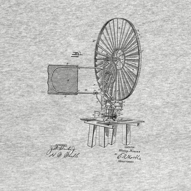 Windmill Vintage Patent Hand Drawing by TheYoungDesigns